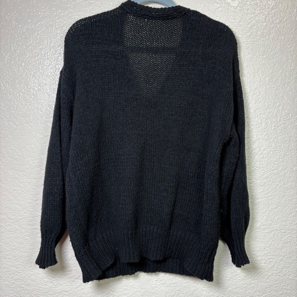 Mushroom Sweater V Neck Knit Black Pullover Cottagecore Whimsicalcore - Picture 4 of 7